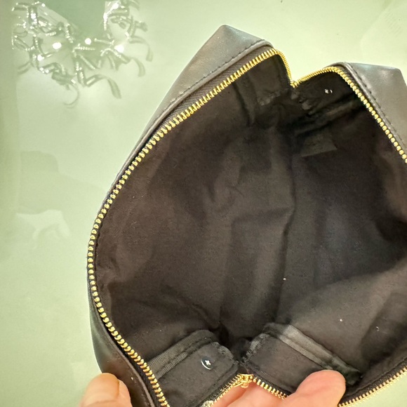 YSL YVES SAINT LAURENT Black Beaute Cosmetic Pouch with Studded Gold Accents New - Picture 9 of 15